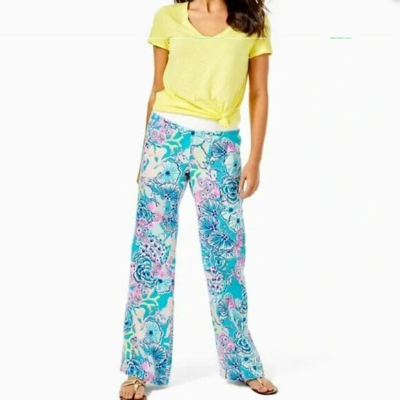 Lilly Pulitzer Pants - Lilly Pulitzer Beach Linen Pants in the Bali Blue Once Upon A Tide